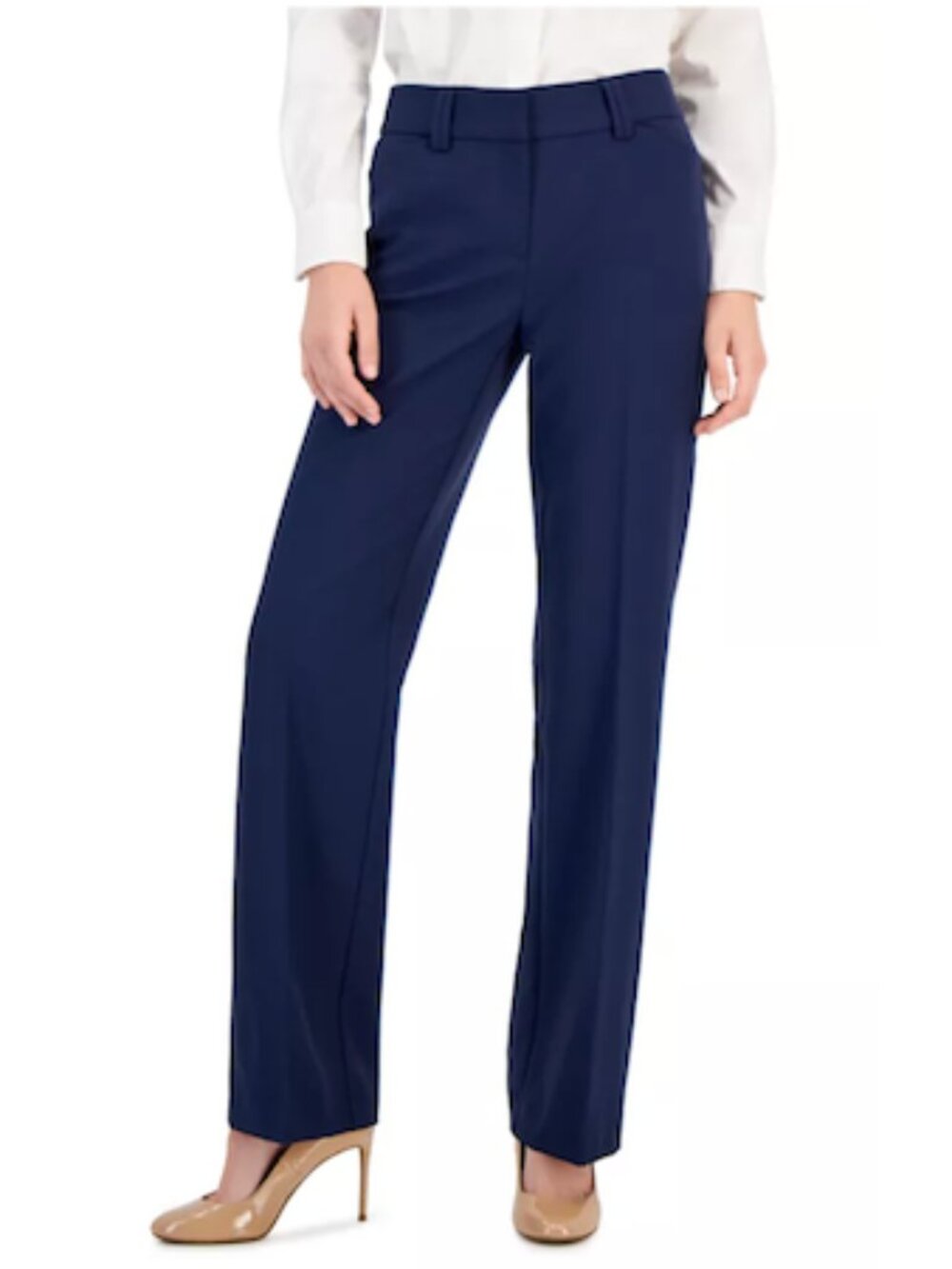 INC International Concepts Women Bootcut Mid-Rise Pants Indigo Blue Size 16
